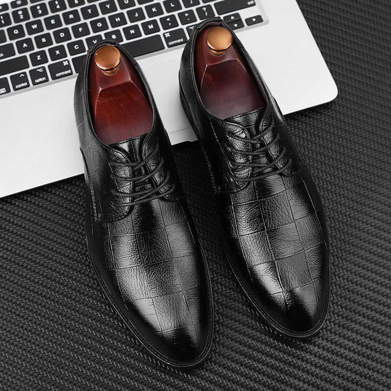 🐂Cuero🐂Zapatos de piel a cuadros con suela oxford para hombre