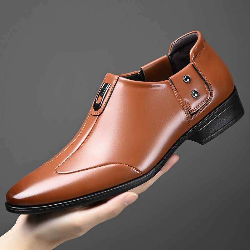 🐂Cuero🐂Zapatos sin cordones informales de negocios para hombre