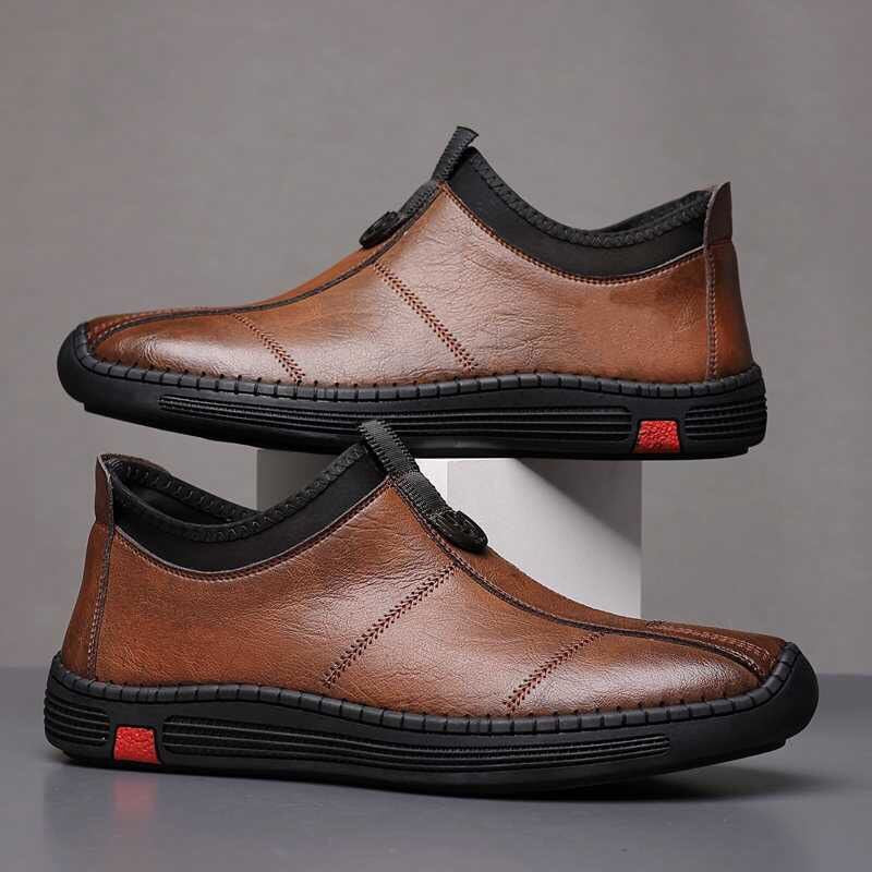 ✨Cuero suave✨Zapatos de piel de tacón medio para hombre