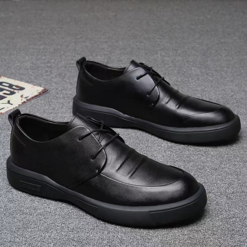 🐂Cuero🐂Zapatos Derby para hombre con lengüeta grande