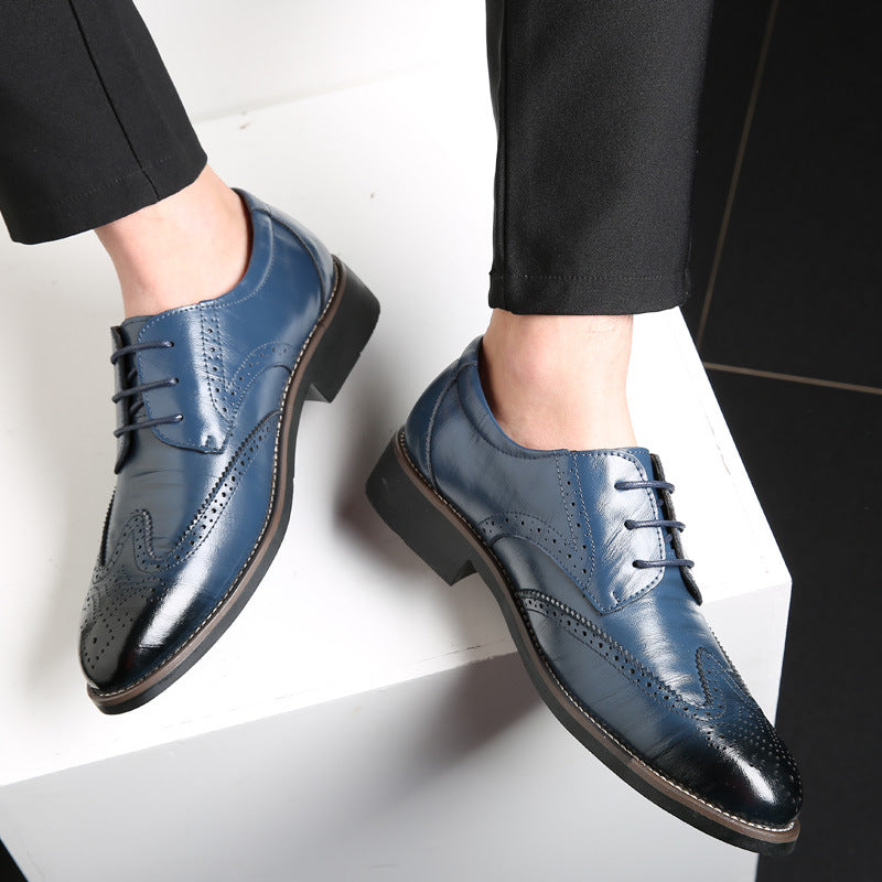 🐂Cuero🐂Zapatos de cuero tallados de Brock para hombres
