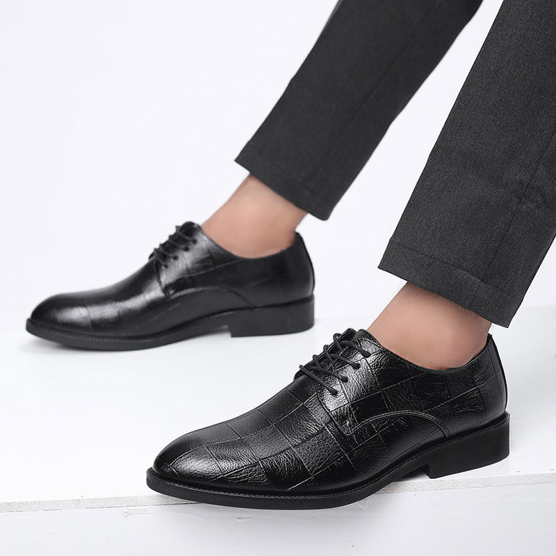 🐂Cuero🐂Zapatos de piel a cuadros con suela oxford para hombre
