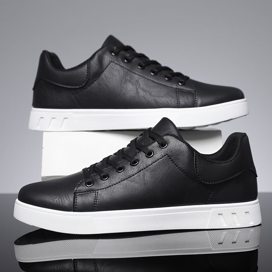 🐂Cuero🐂Zapatillas casuales con cordones de cuero genuino para hombre