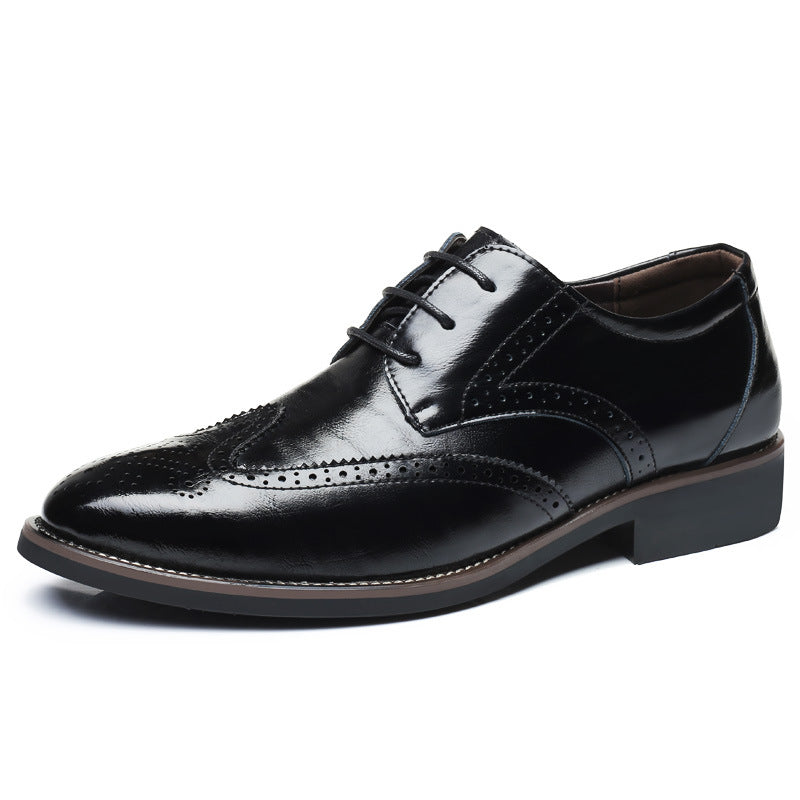🐂Doble cuero🐂Zapatos casuales de cuero estilo brogue tallado para hombre