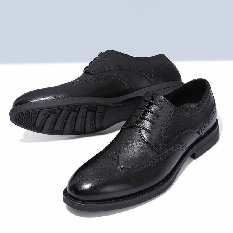 🐂Cuero🐂Zapatos brogue de cuero para hombre