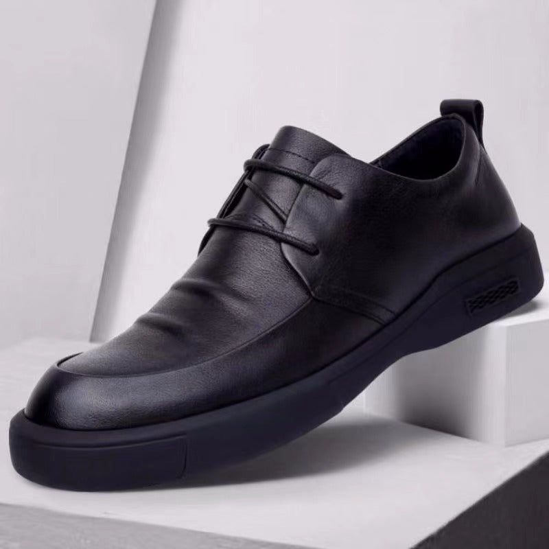 🐂Cuero🐂Zapatos Derby para hombre con lengüeta grande