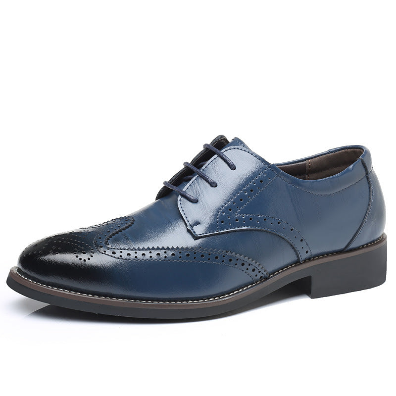 🐂Doble cuero🐂Zapatos casuales de cuero estilo brogue tallado para hombre