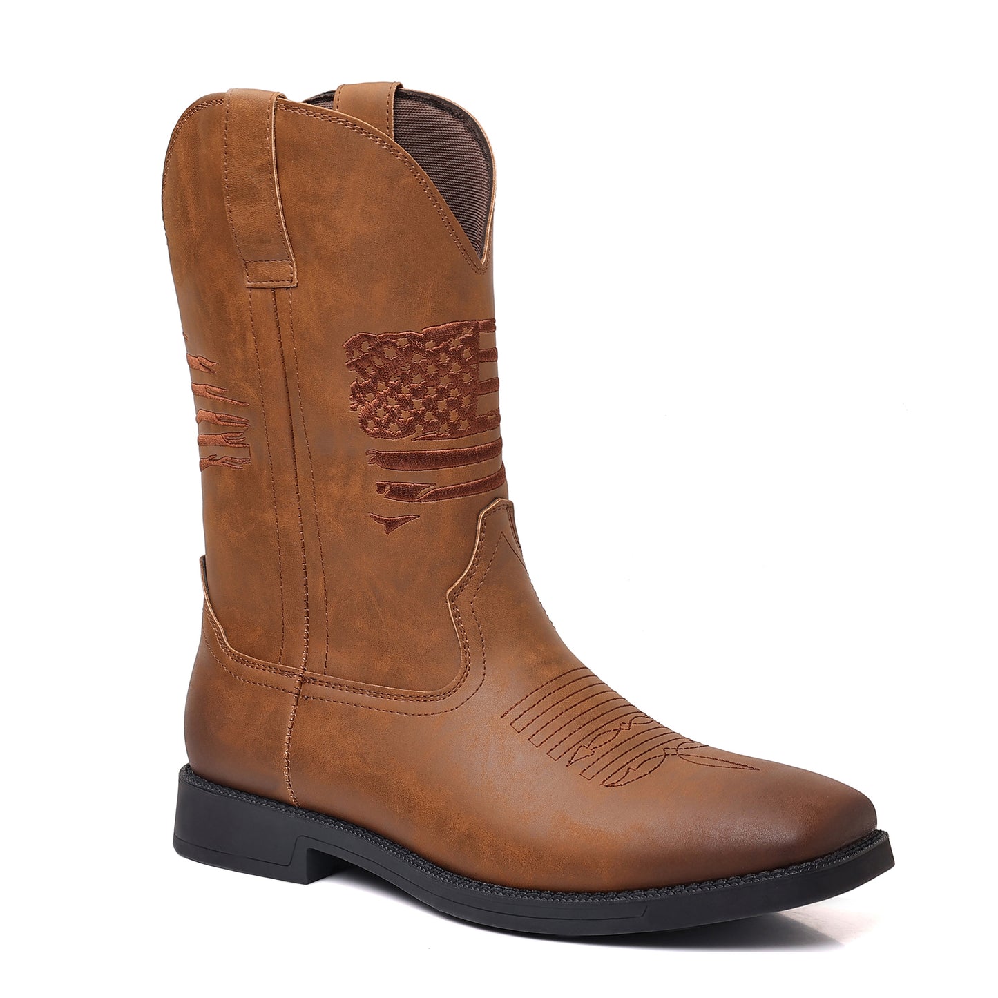 🐂Doble cuero🐂Botas vaqueras vintage bordadas con punta ancha