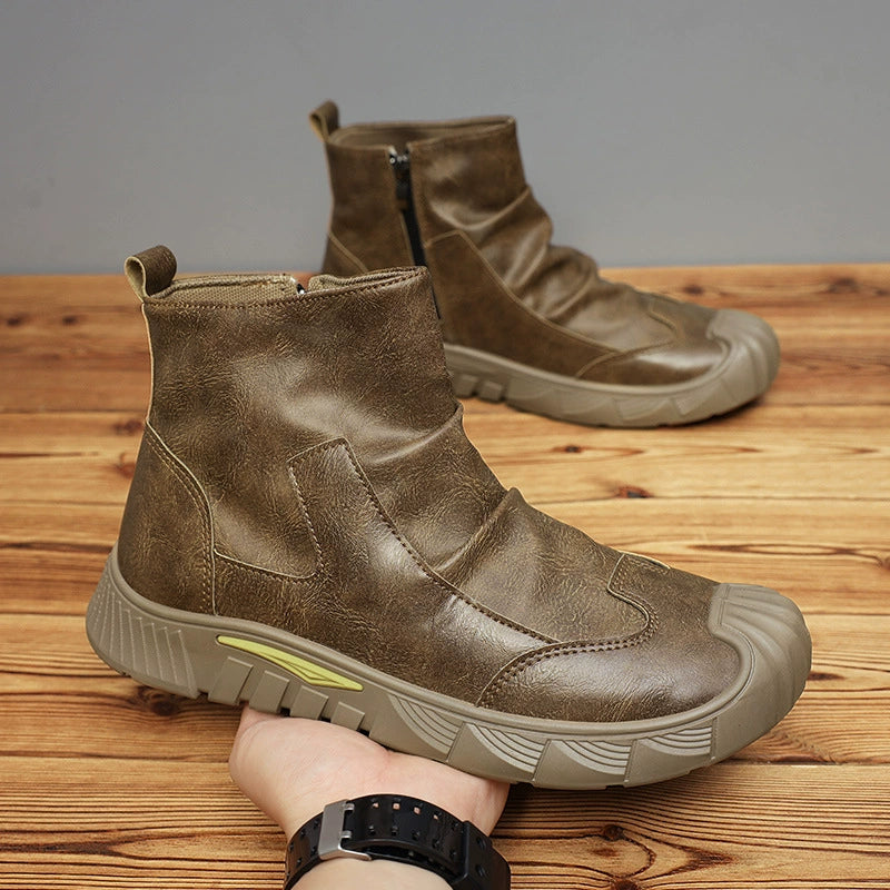 🐂Cuero🐂Botas altas de piel suave para hombre