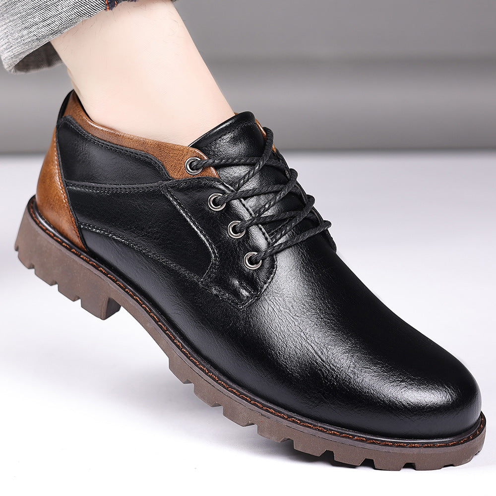 🐂Cuero🐂Botas Martin de cuero genuino de corte medio para hombre