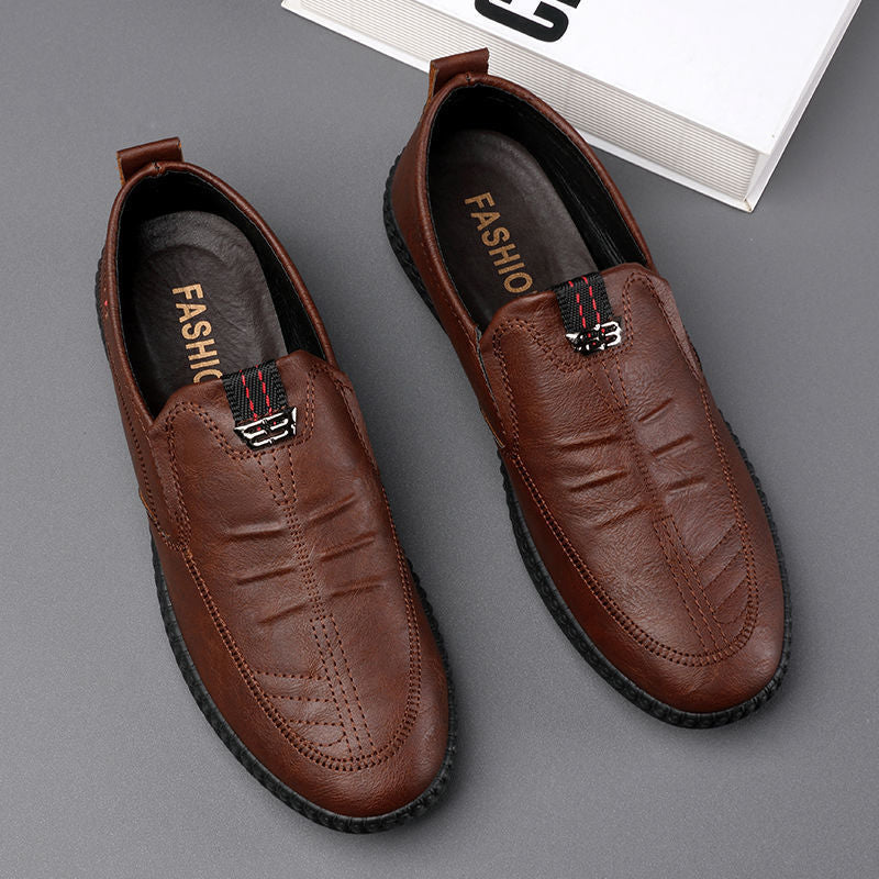 【Venta caliente】Zapatos Derby de cuero para hombre con etiqueta plateada