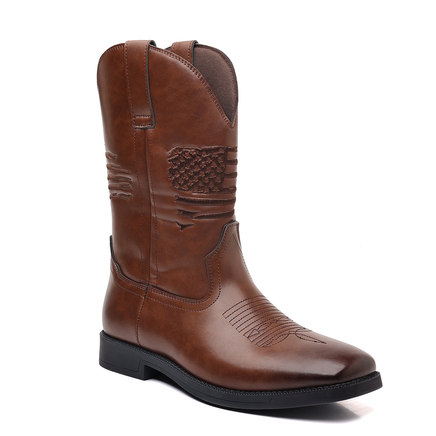 🐂Doble cuero🐂Botas vaqueras vintage bordadas con punta ancha