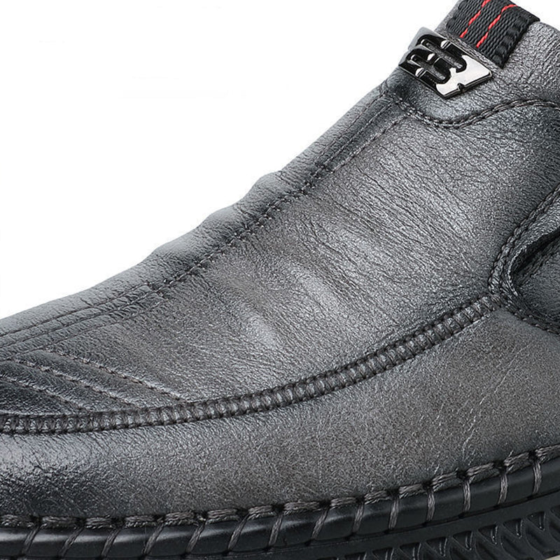【Venta caliente】Zapatos Derby de cuero para hombre con etiqueta plateada
