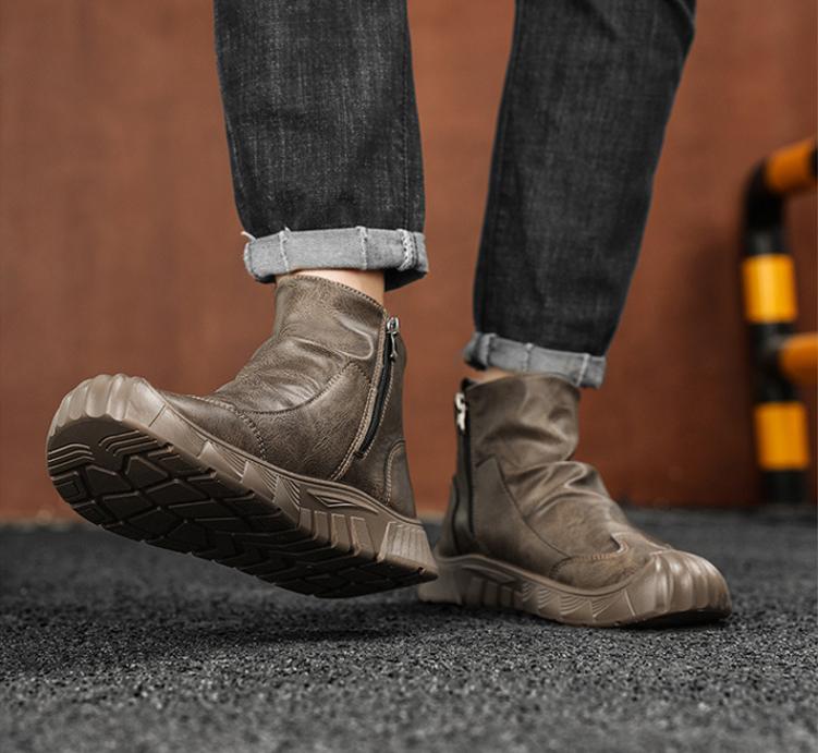 🐂Cuero🐂Botas altas de piel suave para hombre
