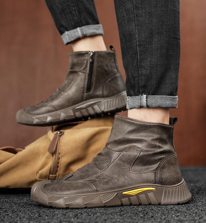 🐂Cuero🐂Botas altas de piel suave para hombre