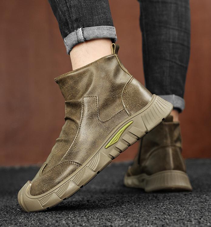 🐂Cuero🐂Botas altas de piel suave para hombre