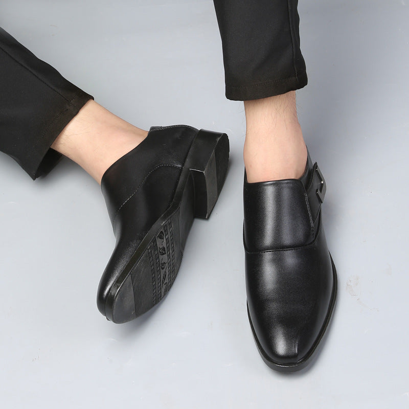 🐂Cuero🐂Zapatos de cuero estilo británico con velcro