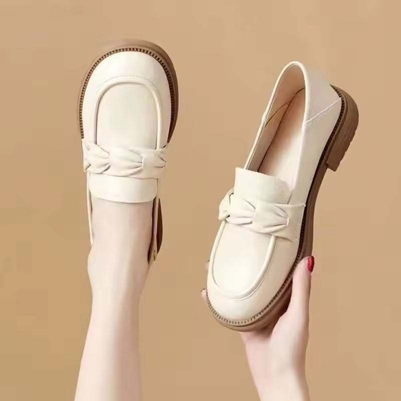 【zapatos ortopédicos】Zapatos de cuero de mujer estilo británico