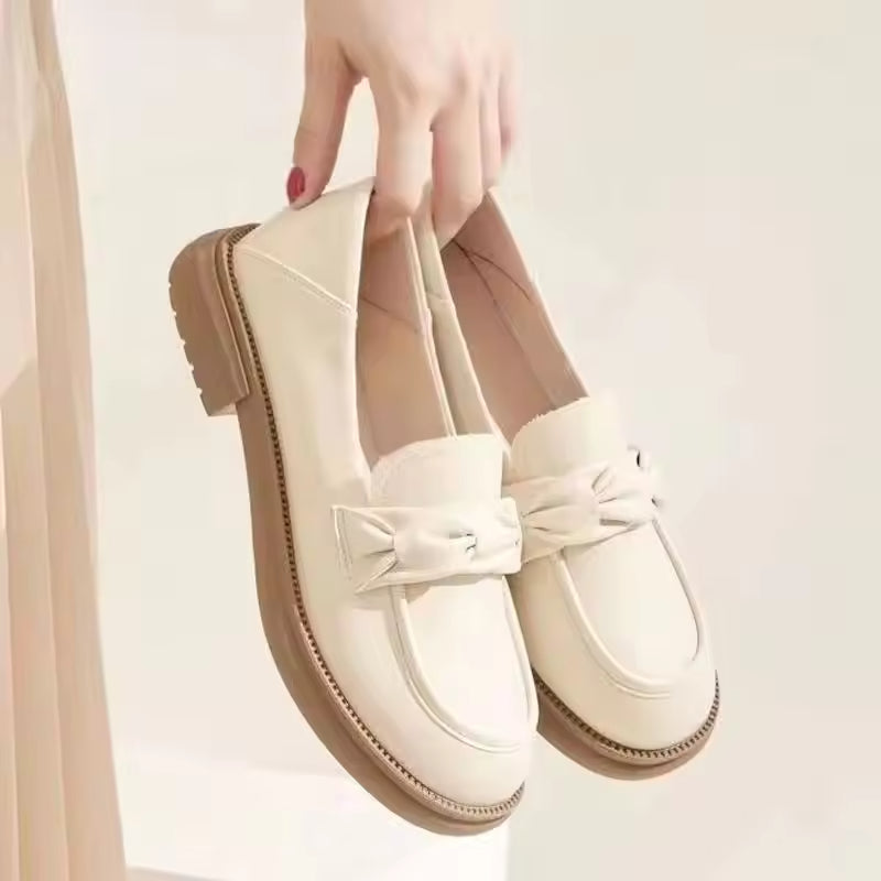 【zapatos ortopédicos】Zapatos de cuero de mujer estilo británico