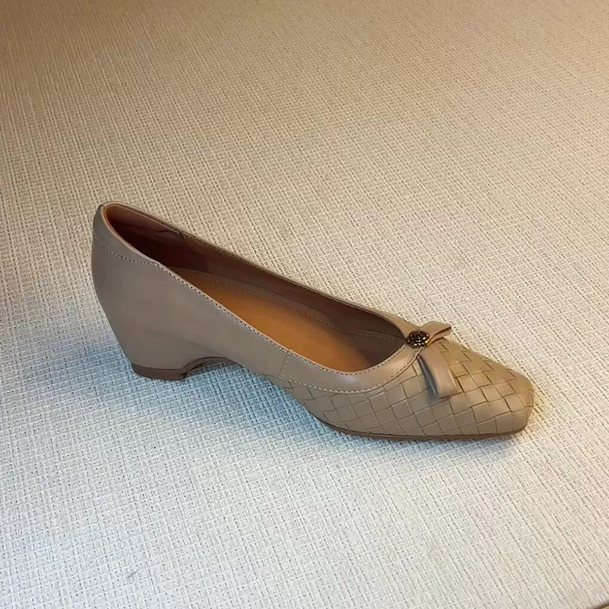 Zapatos de mujer de cuero trenzado estilo vintage