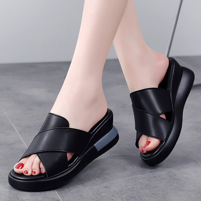 Sandalias de plataforma de punta abierta para mujer
