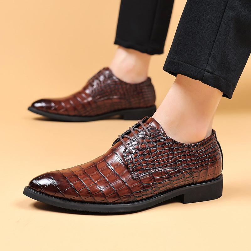 🐂Cuero🐂zapatos de negocios de piel de cocodrilo