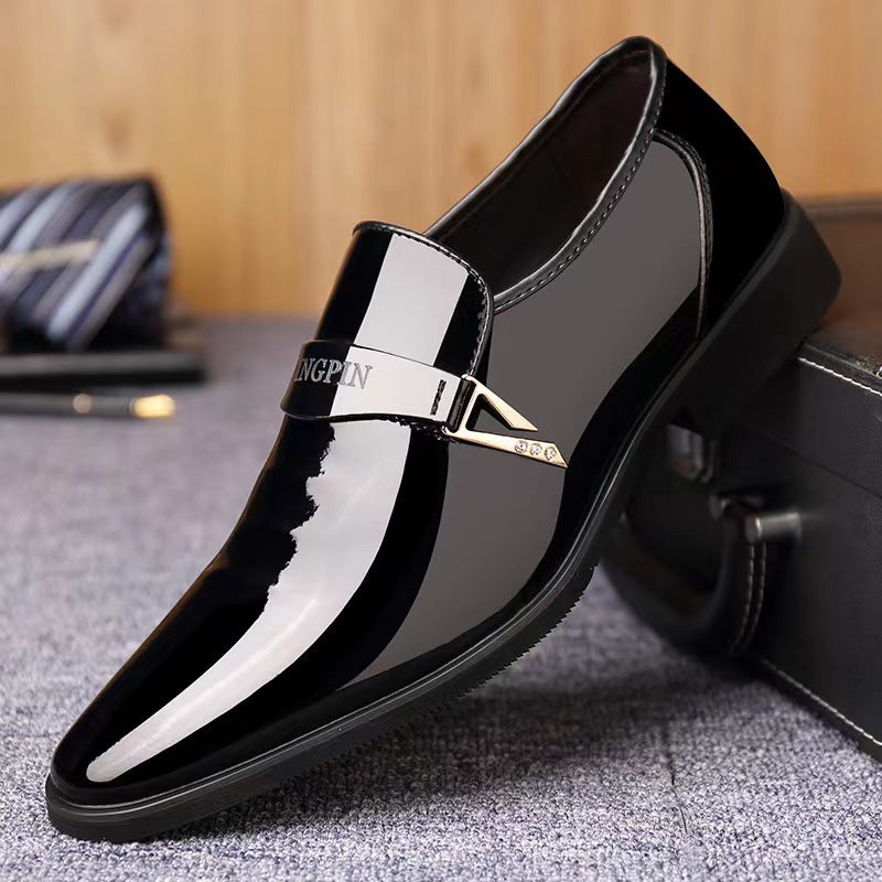 🐂Cuero🐂Zapatos de negocios para hombre de charol de alta gama