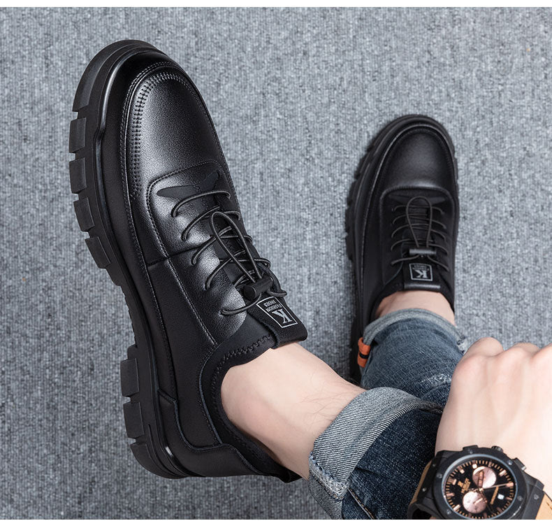 Zapatos casuales de cuero estilo deportivo para hombre