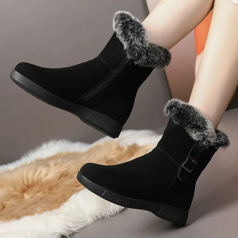 Botas de nieve cálidas y gruesas para mujer