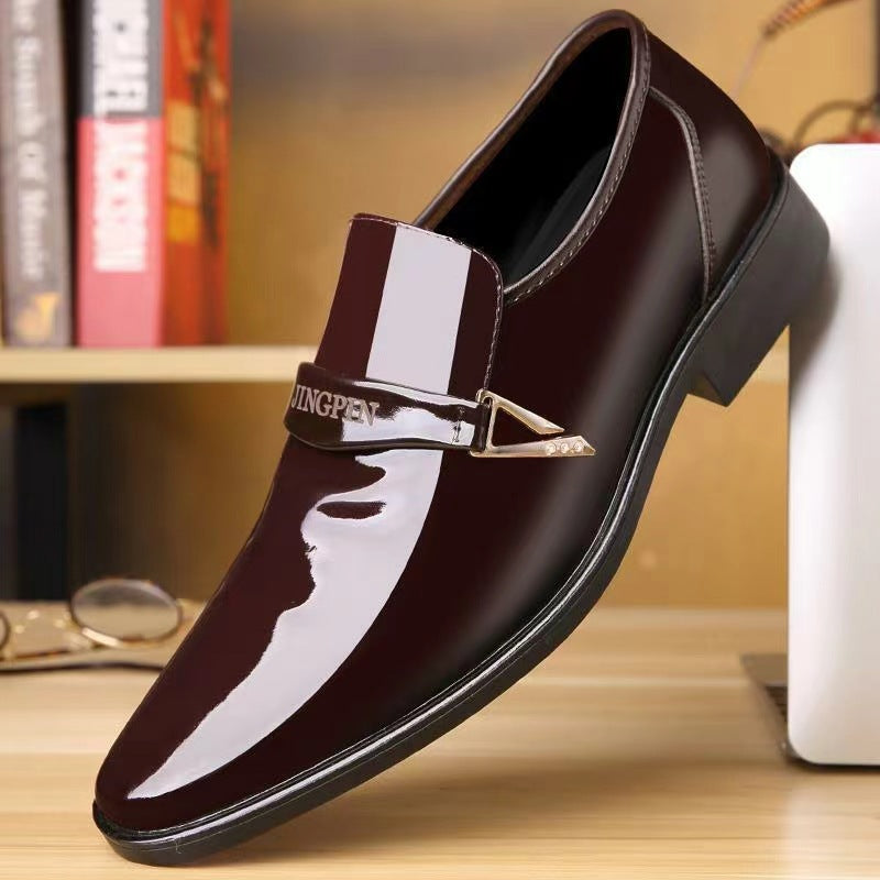 🐂Cuero🐂Zapatos de negocios para hombre de charol de alta gama