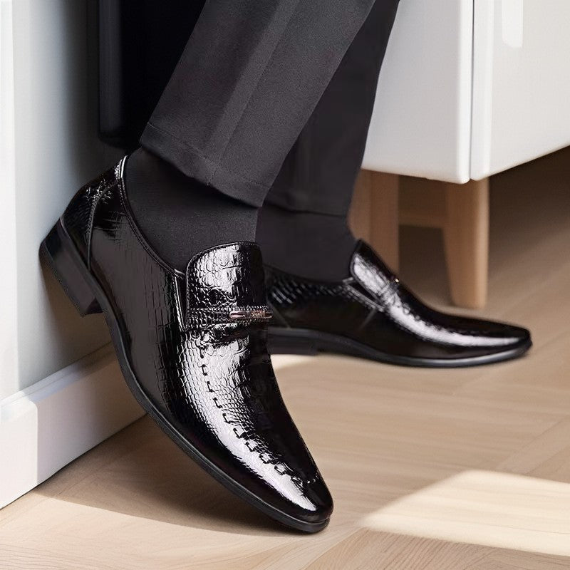 🐂Cuero🐂zapatos de piel con punta de cocodrilo