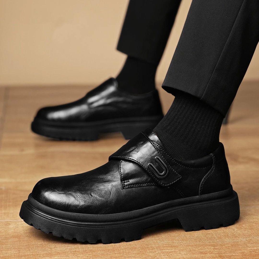 🐂Cuero🐂Zapatos Derby transpirables de suela gruesa