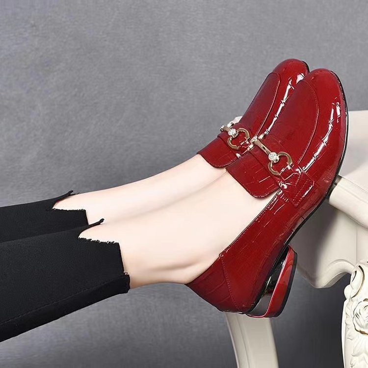 🐂Cuero🐂Zapatos de mujer de piel auténtica con efecto espejo a cuadros
