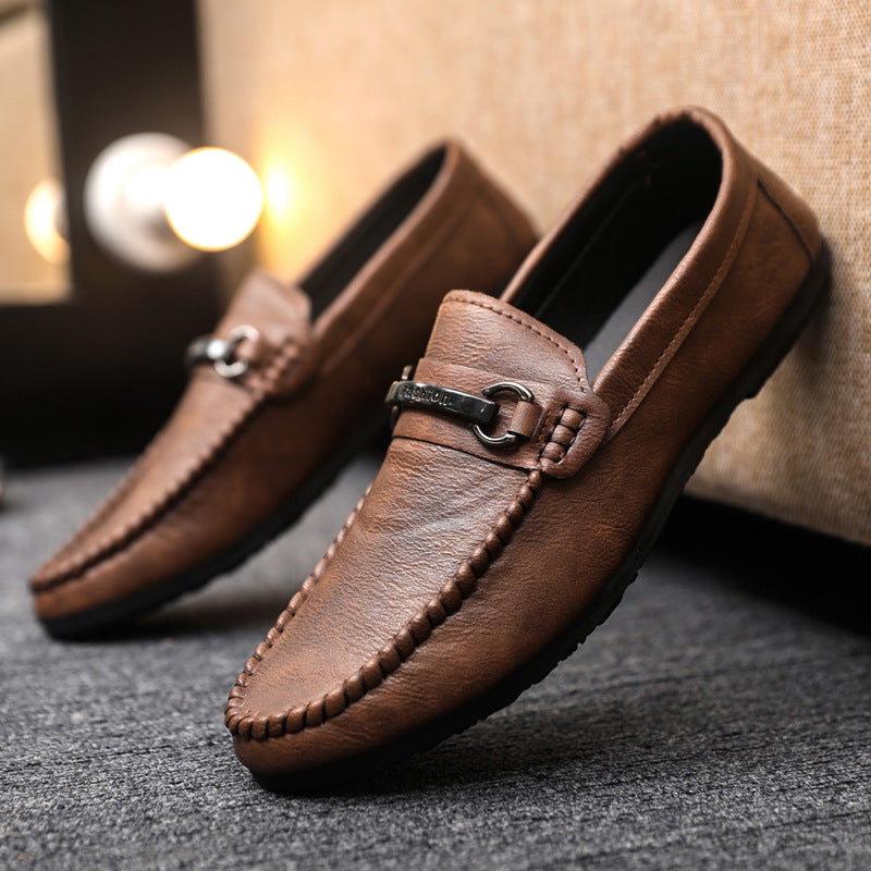 Zapatos de cuero sin cordones para hombre (estilo ejecutivo)