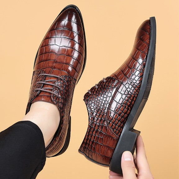🐂Cuero🐂zapatos de negocios de piel de cocodrilo