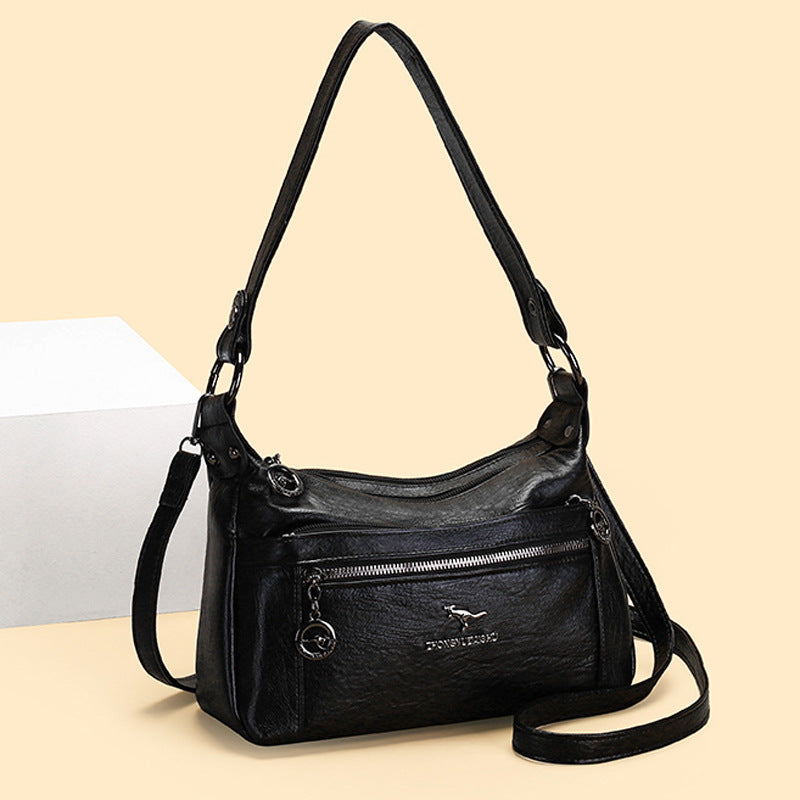 Bolso bandolera retro de piel suave