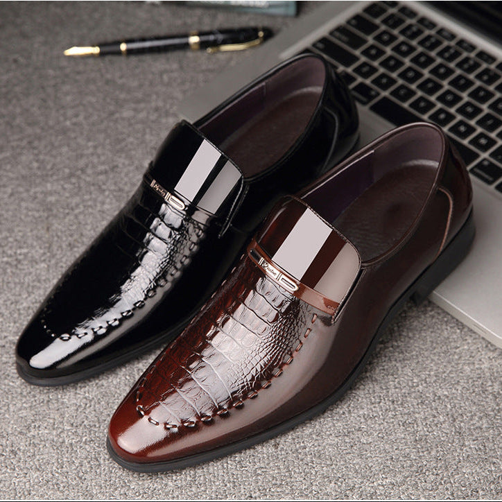 🐂Cuero🐂zapatos de piel con punta de cocodrilo