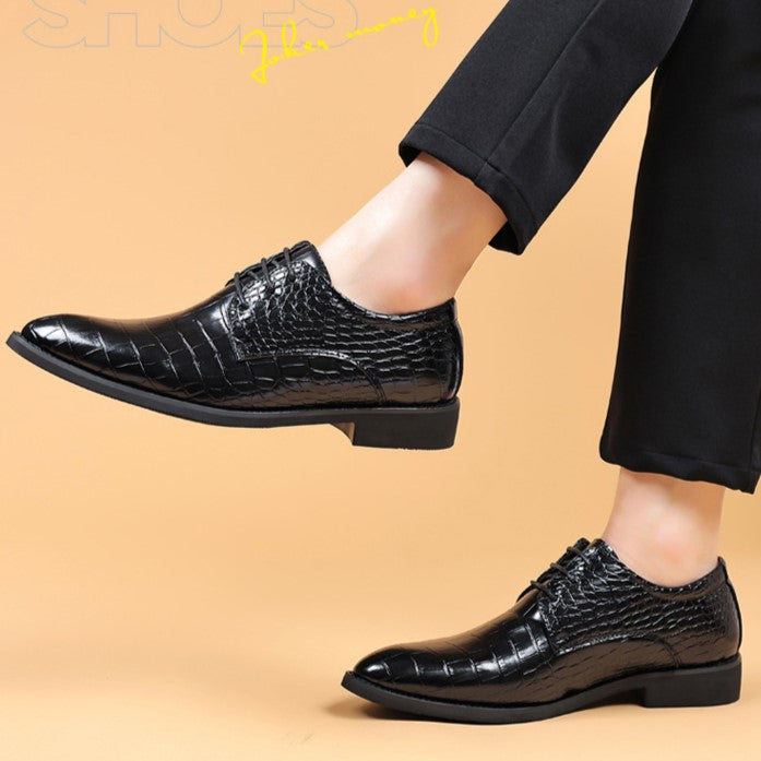🐂Cuero🐂zapatos de negocios de piel de cocodrilo