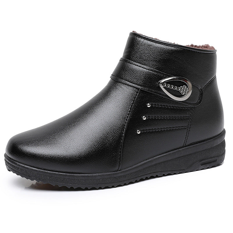 Botines de mujer con suela blanda y forro polar.