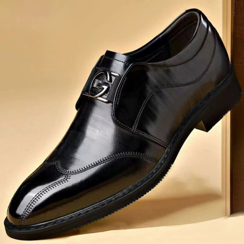 Zapatos de cuero clásicos para hombre en dos tonos con un estampado sutil