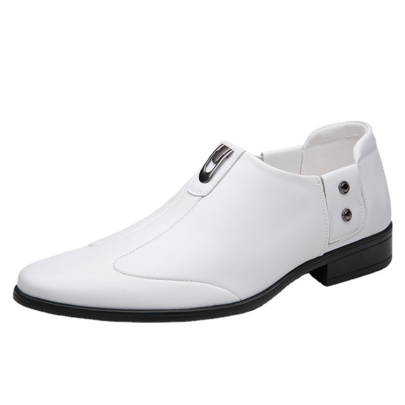 Zapatos de cuero formales de negocios para hombre, de punta afilada