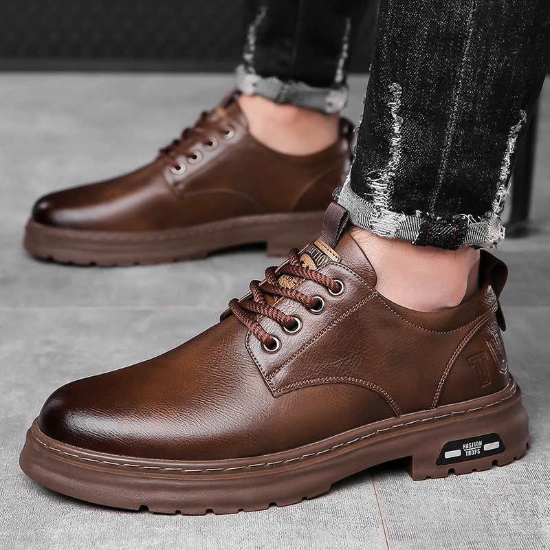 🐂Cuero🐂Round toe retro casual leather shoes