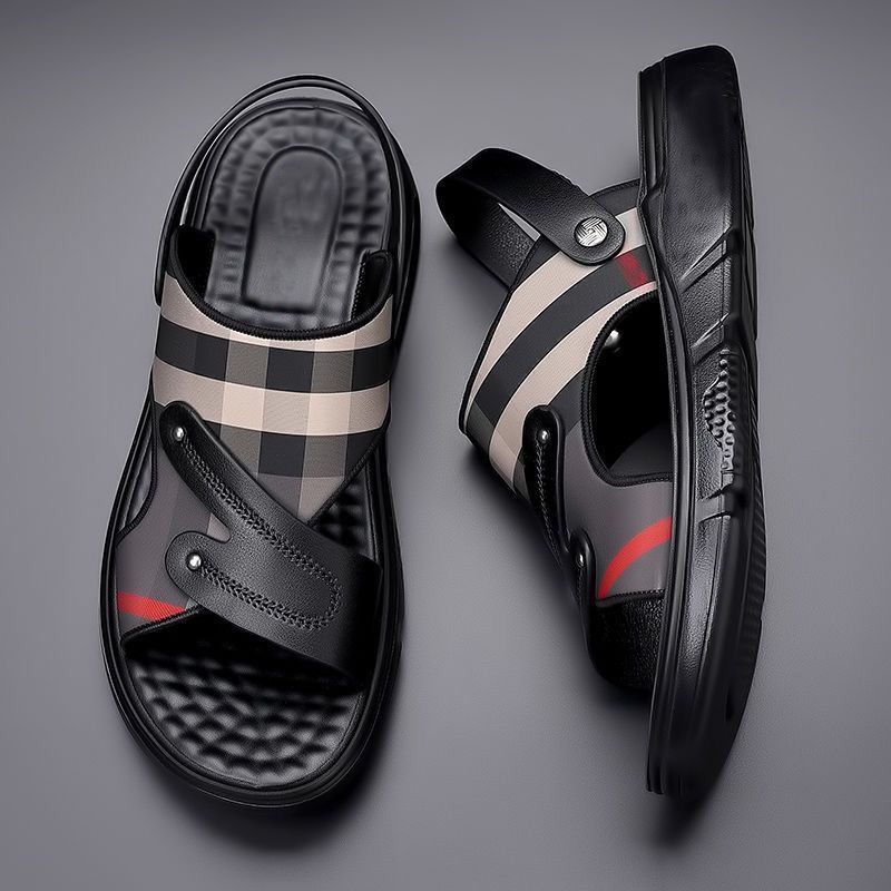 Sandalias a cuadros para hombre