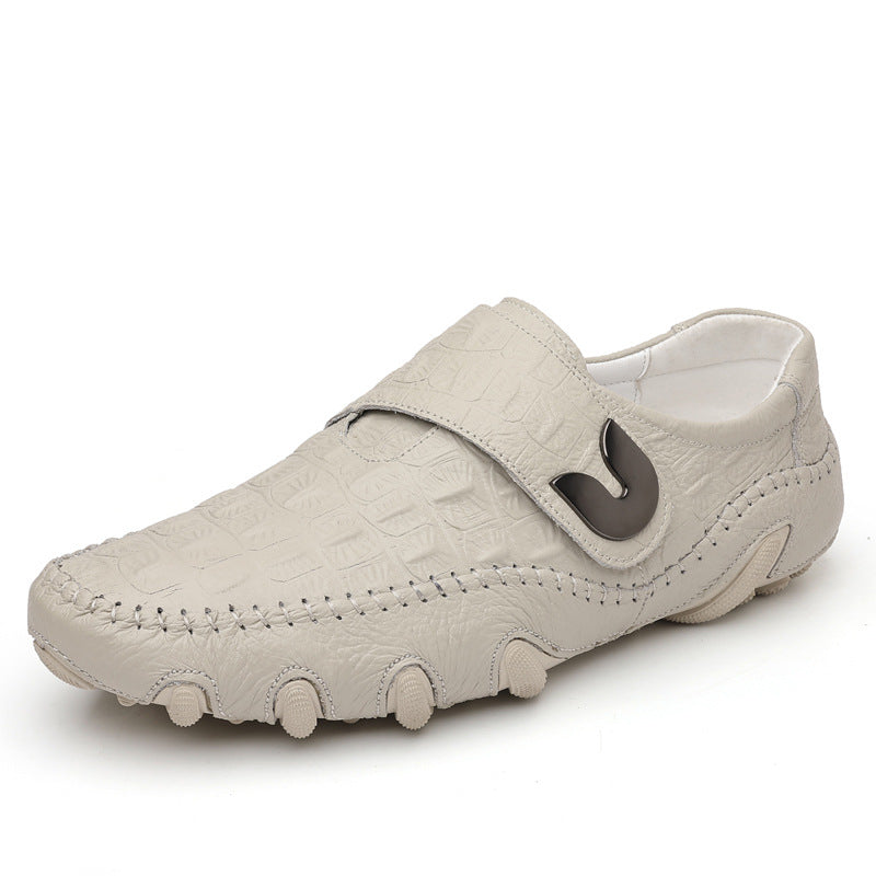 Zapatos para hombre de piel de vacuno auténtica con textura de cocodrilo