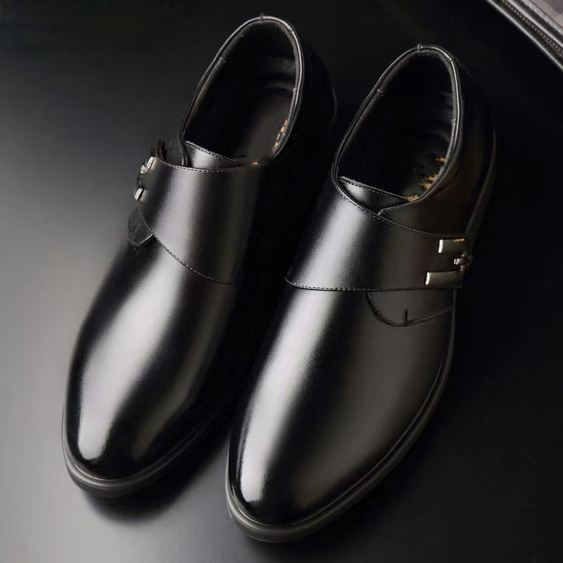 🐂Cuero🐂Zapatos casuales de negocios con hebilla de cuero para hombre