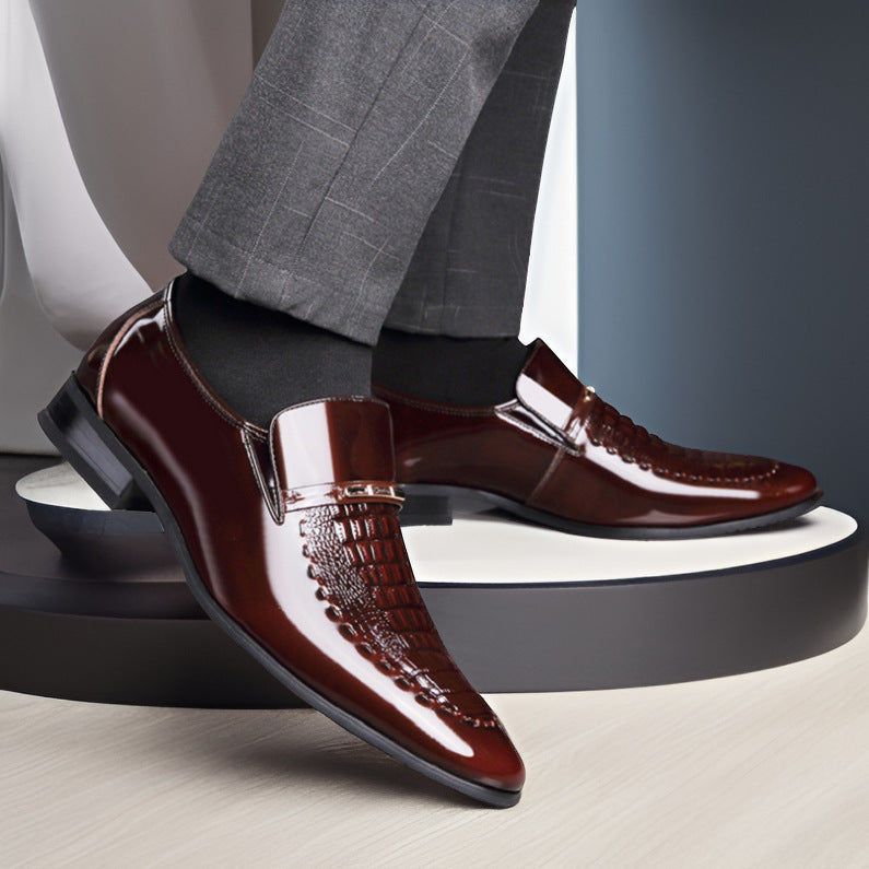 🐂Cuero🐂zapatos de piel con punta de cocodrilo