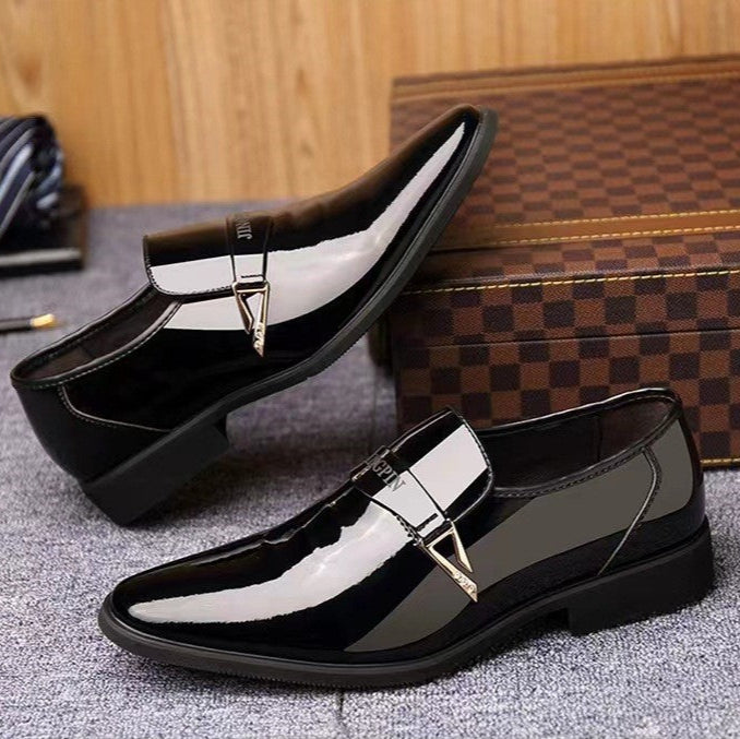 🐂Cuero🐂Zapatos de negocios para hombre de charol de alta gama
