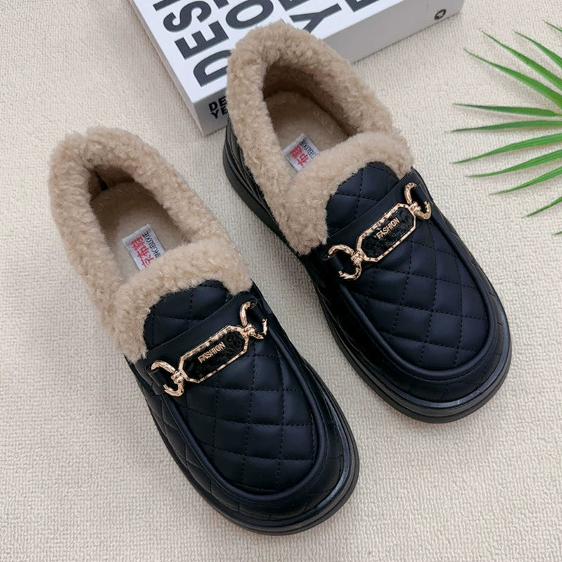 Zapatos acolchados tipo mocasín con plataforma para mujer