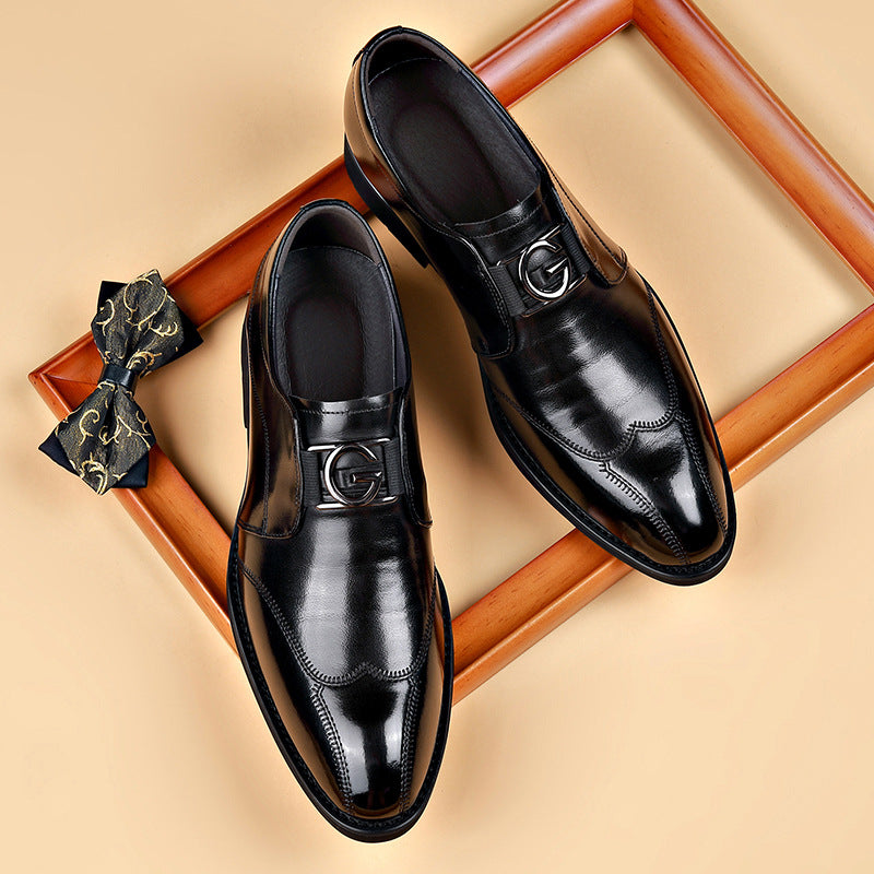 🐂Cuero🐂Zapatos de hombre con costura del logotipo G