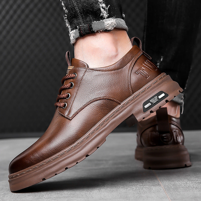 🐂Cuero🐂Round toe retro casual leather shoes